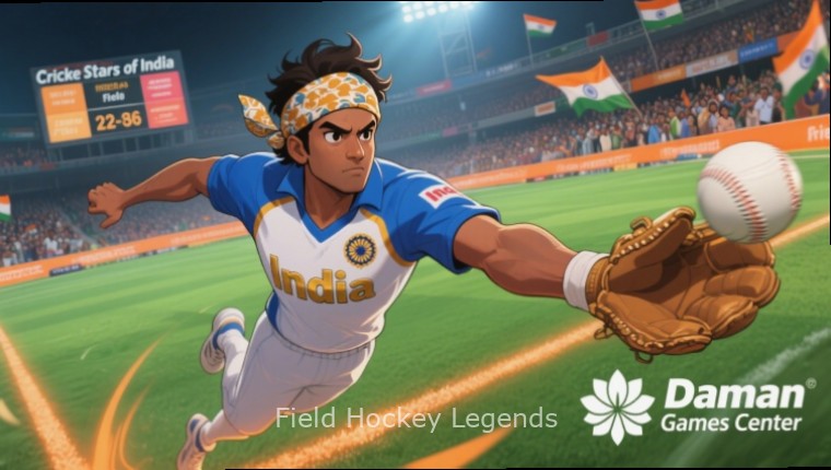Field Hockey Legends Cover Field Hockey Legends game cover showing Indian hockey players in action with Field Hockey Legends watermark